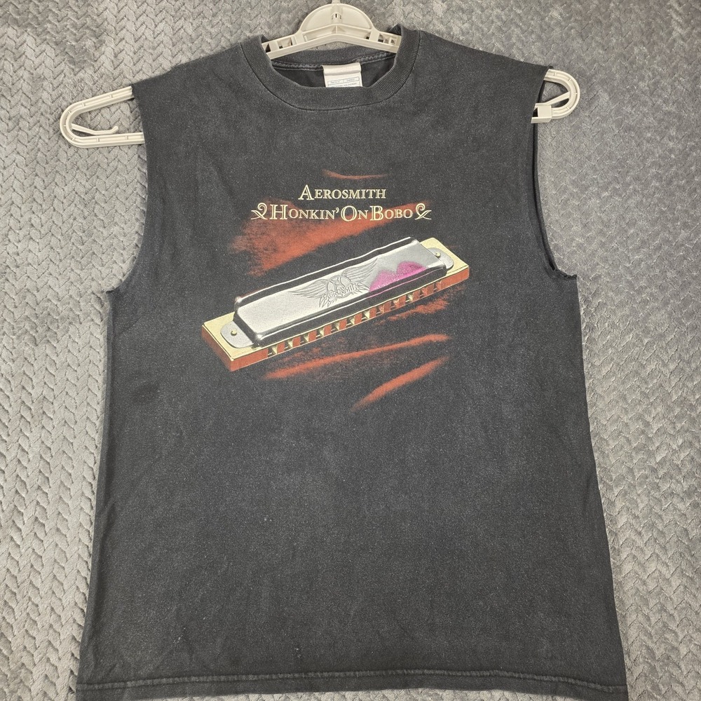 Vintage 2004 Aerosmith Honkin' On Bobo World Tour T-Shirt Men's Medium Cut Off